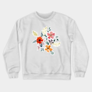 Watercolor Flowers Sticker Crewneck Sweatshirt